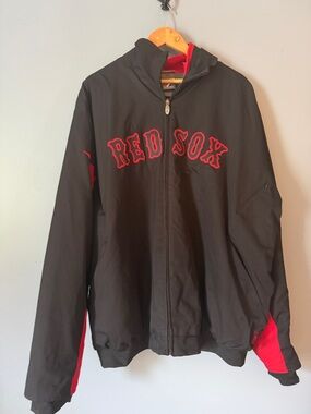 Boston Red Sox Black & Red Full-Zip Jacket Size 2XL Like New Warm
